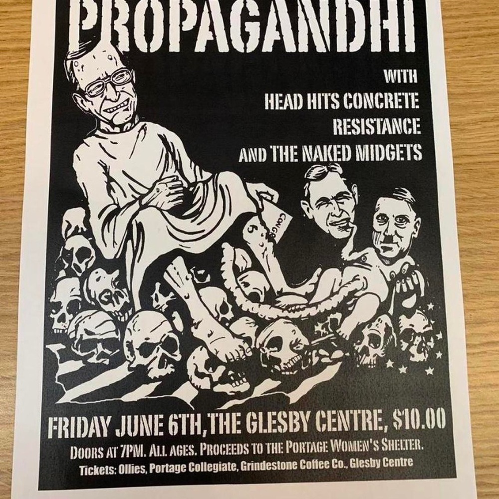 Propagandhi punk show flyer copy portage la prairie 2003